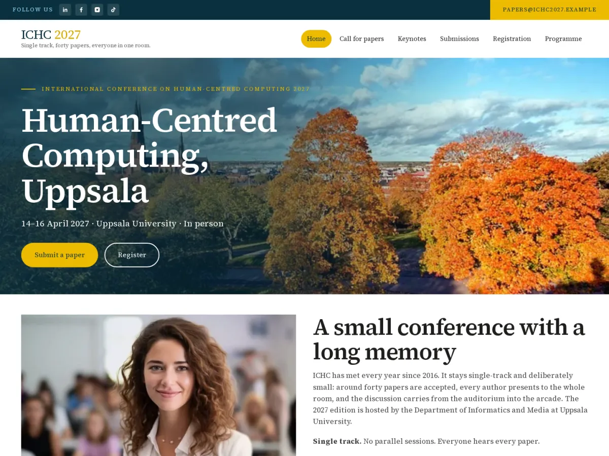 The People-First design, on a live conference website